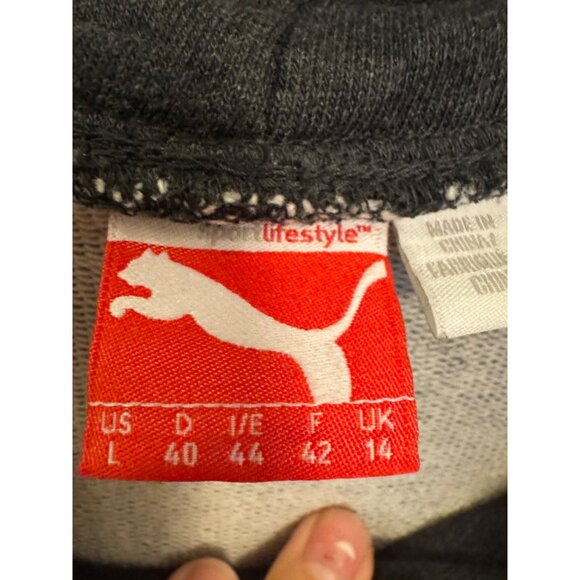 Puma Womens Cowl Neck Sweatshirt Size L Gray Purple Logo - Picture 3 of 6